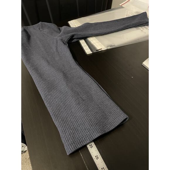 Lunya Womens Good In Bed Henley Top Size Medium Navy Pima Stretch Waffle Knit - Picture 7 of 8